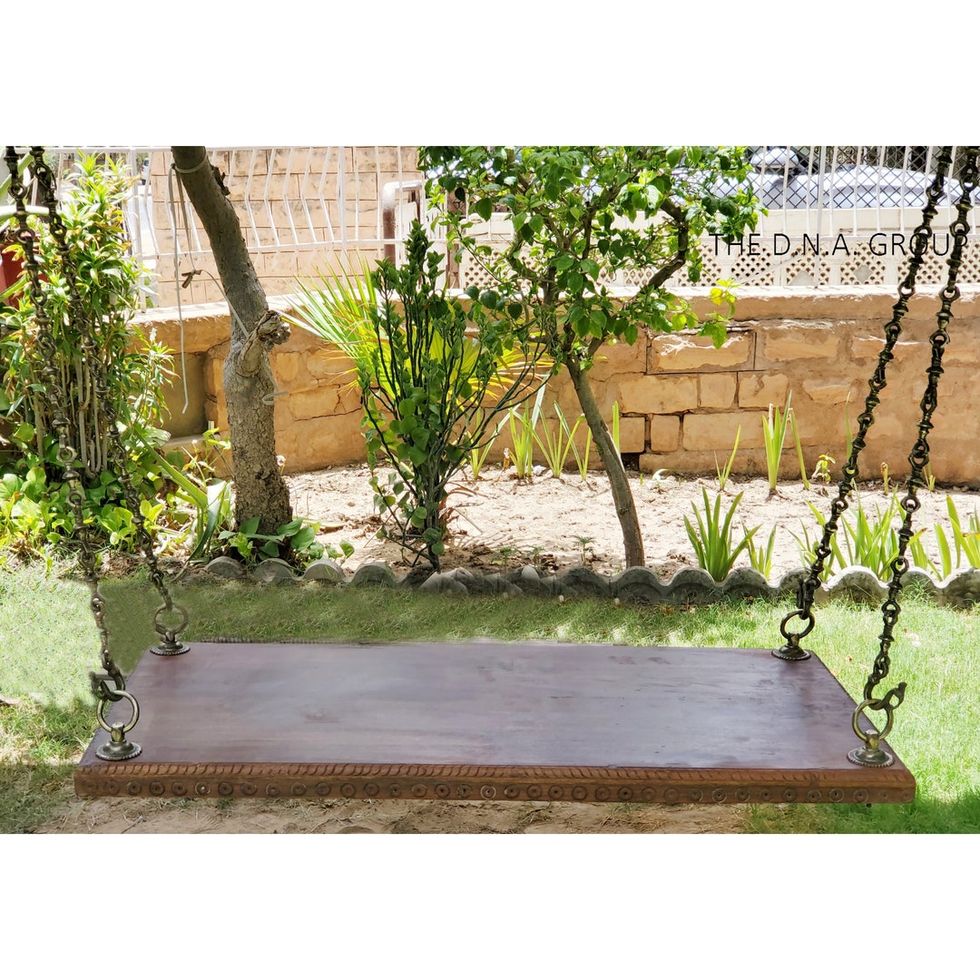 Columpio de madera con cadena de latón: Diversión en interiores y  exteriores México