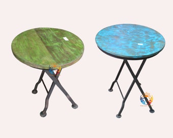 Handmade Wooden Folding Coffee Table: Portable Indian Tea Table