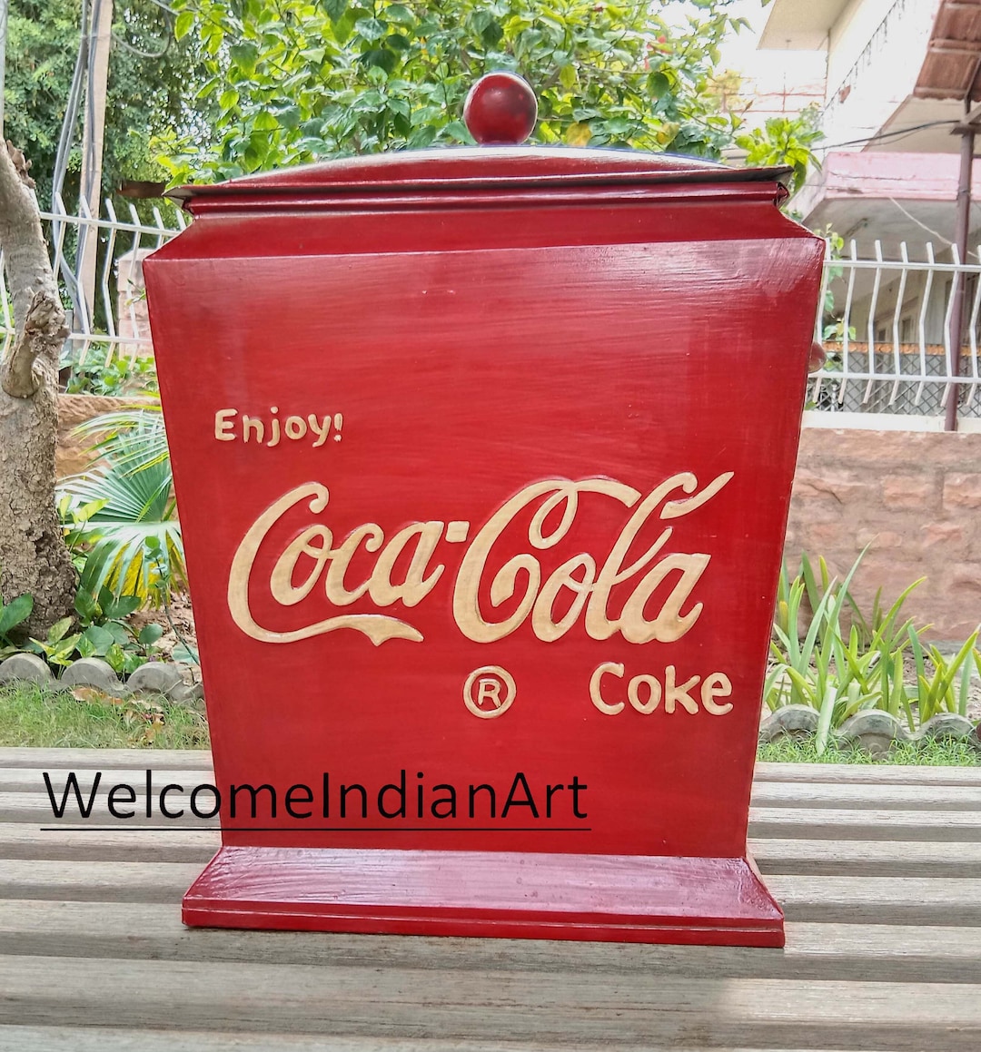 Old Iron Coca Cola Box/ Drink Coca Cola Ice Cold Box/ Retro Metal Box