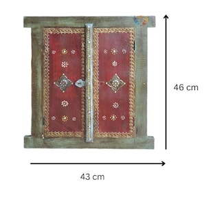 Indian Wooden Window, Wall Decor Shutters, Picture Frame, Best Gift For Her/Him, Brass Fitting Mirror Frame, Ready to Use Photo/Tint/Screen