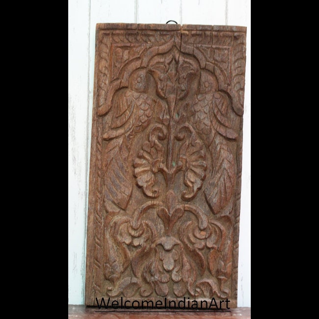 Antique Wooden Carved Wall Art Indian Carved Old Farmhouse Etsy