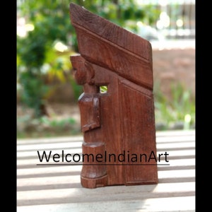 Ancient Wooden Statue and bird Wall Decor Antique Hand Carved Statue Figure For Living Room Decor Home Decor Collectible Sculpture