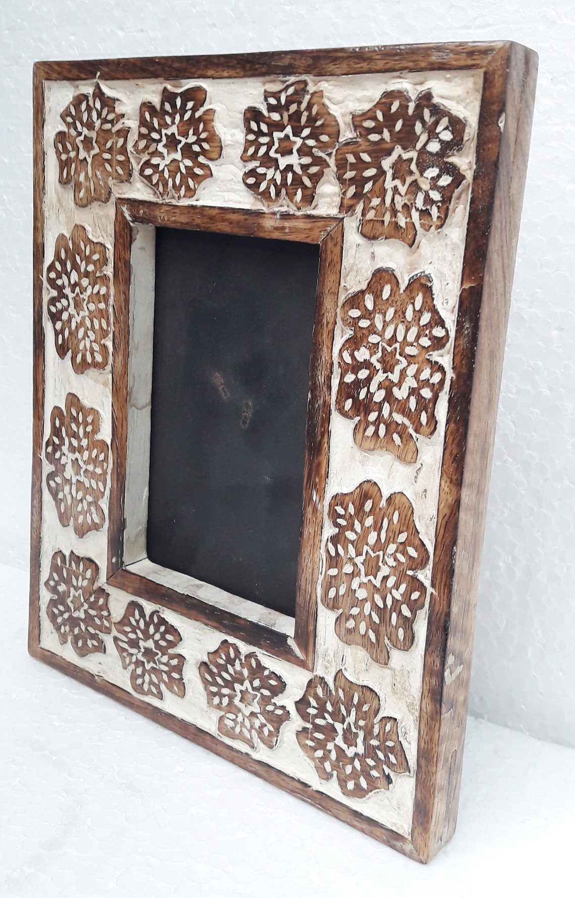 Wood Photo Frame Hand Carved Picture Frame Vintage Old Etsy