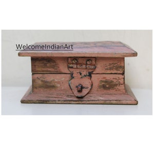 Handmade Vintage Wooden carving Box For gift Old look wooden small boxes Lot of 1 / Lot of 4