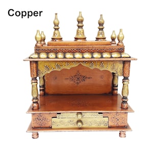 Wooden Temple Mandir Handcrafted Mandir Pooja Ghar Mandap Handmade Hand painted Worship Home Decor Wall Hanging