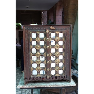 Reclaimed Indian Pie Safe: Distressed Rustic Wooden Cupboard