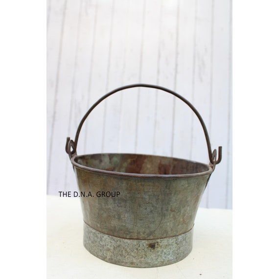 Vintage Well Buckets From Rajasthan For Hanging Planter Vintage Well Buckets From Rajasthan For Hanging Planter