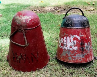 Vintage Well Buckets From Rajasthan For Hanging Planter Vintage Well Buckets From Rajasthan For Hanging Planter