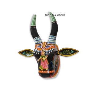 Wooden Animal Mask/Wooden Wall Decor Mask/Wooden Cow Statue Wall Hanging/Wooden Farmhouse Decor/Unique Wall Decor Mask
