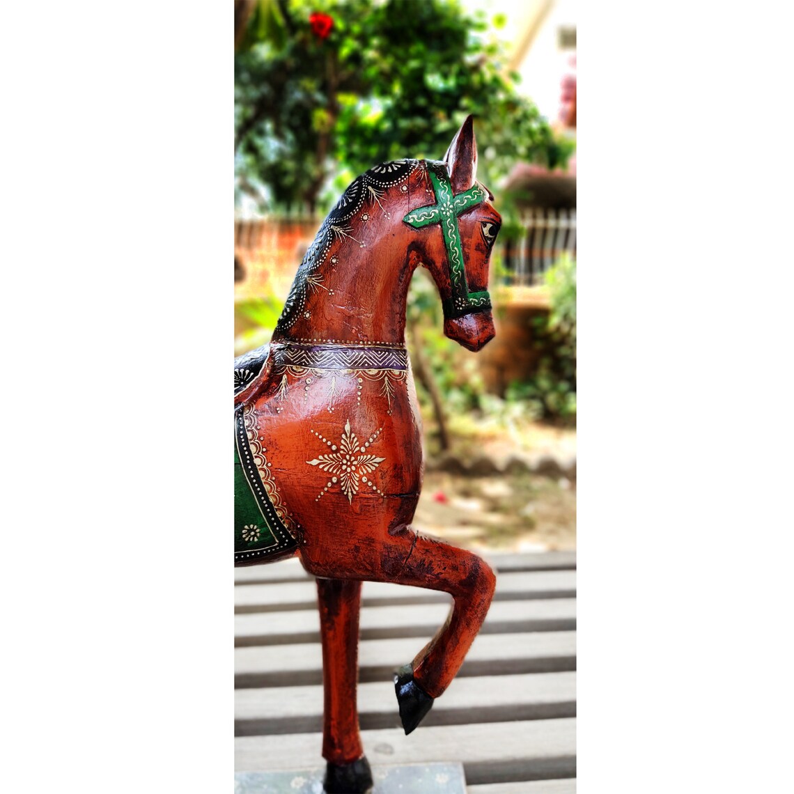 Wooden Horse Decor Handmade Handpainted Animal Statue Etsy