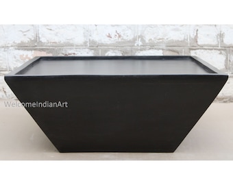 Mango Wood Coffee Table: Black Indian Artisan Living Room Decor