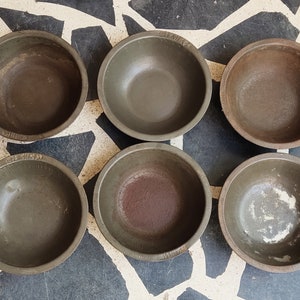 Vintage Unique  Antique Small Iron Bowl Planter Set of 6 Pieces Home Decor Lovely Antique Modern Art Piece Collectable