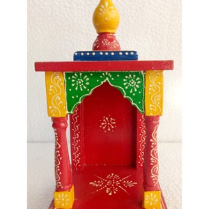 Small Wooden temple, Mandir Pooja Ghar Mandapam For Home / Office, Home Decor Art, Compact Hindu Prayer Altar, Traditional Wall Decor Shrine