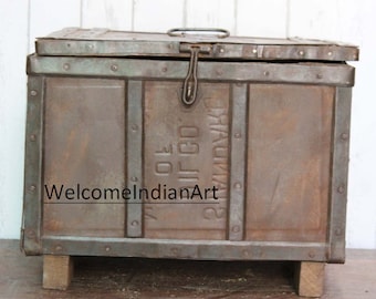 Antique Wooden Storage Box: Vintage Advertising Keepsake Chest