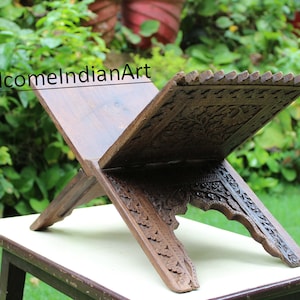 Soporte de madera para libros de cocina antiguos, soporte para libros sagrados hecho a mano, soporte para libros de cocina vintage, toallero, organizador de tazas, soporte de decoración antigua.