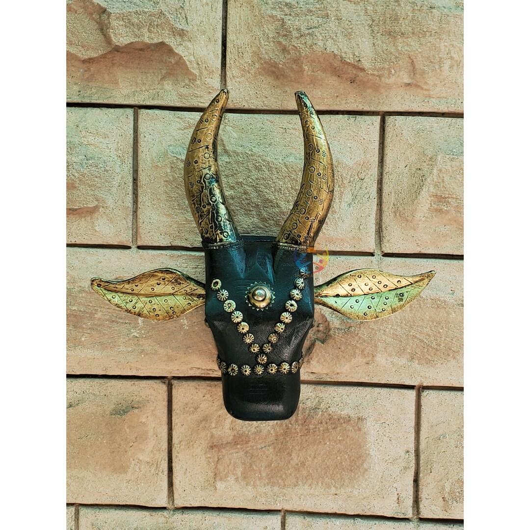 Handcrafted Wooden Cow Mask: Vintage Rustic Wall Decor - Etsy