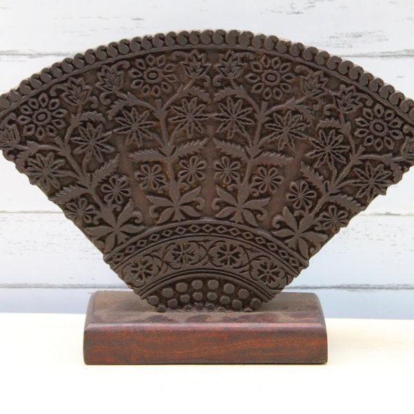 Bloc d'impression indien en bois fait main, ancien panneau d'art sculpté, art de la table décoratif du Rajasthan, meubles indiens, décoration d'intérieur, maison et espace de vie