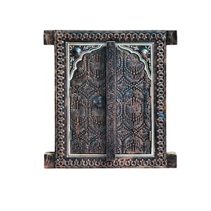 Handmade vintage wooden window for home farmhouse and office decor, old-fashion wall art decoration elegant gift idea for unique lovers