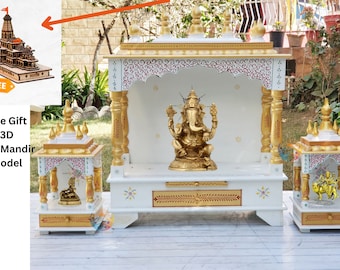 Big Size Hindu Pooja Mandir For Home, Buy Big One & Get Two Free - Best offer, Wall Mount Hanging Temple, Indian Mandir, Minimalist altar