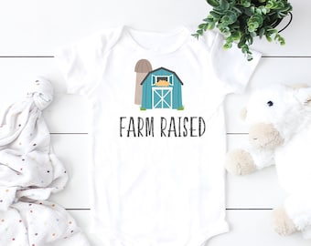 Farm Raised Baby Bodysuit Christian Baby Apparel Baby Shirts Christian Bodysuit Baby Clothing Baby ONESIE®