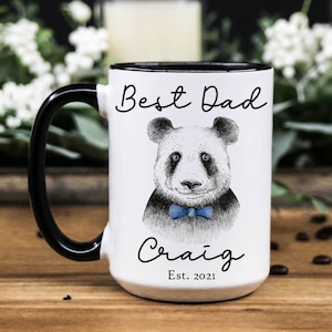 Personalized BEAR Mug for Dad - Best Dad Coffee Mug - Custom Fathers day mug gift - Animal gift mug for Dad- Custom gift mug for PAPA