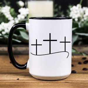 Christian Mug - Easter coffee mug - Cross Coffee mug - Christian gift for her - Christian gift for him - Religious mug -Scripture coffee mug