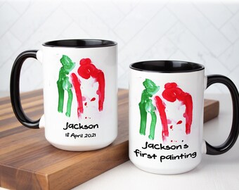 Custom Kid's Art Coffee Mug: Personalized Keepsake Gift. Multiple Sizes & Colors Available (Giftbox included)