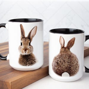 Cute bunny Coffee mug with giftbox, Easter mug for women, Easter coffee cup, Rabbit mug gift, Funny Bunny coffee mug, Animal coffee mug