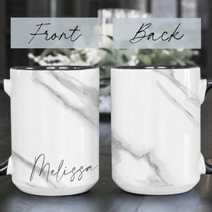 Elegant Marble-Effect Mug with Custom Name, Modern Yet Timeless Design, Name Cup for Him or Her, Personalized Drinkware, Coffee lover's Gift
