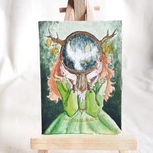 Original ACEO Card. Miniature and Collectible Art. Miniature Watercolor, cotton size: 2.5 x 3.5 inches