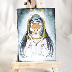 Original ACEO card &quot;Will you believe me?&quot;, miniature watercolor painting. Size: 2.5&quot; x 3.5&quot;