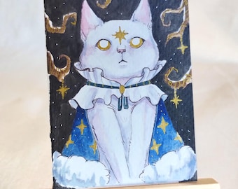 Original ACEO Postcard 'North Star' Miniature Original Painting for Wall Art and Collectibles
