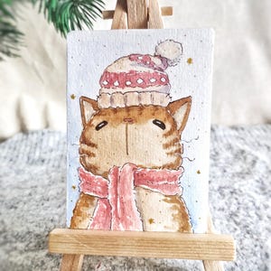 オリジナル ACEO カード「冬の初日」ミニチュア オリジナル ペインティング ウォール アート & コレクタブル ACEO カード サイズ 2.5" x 3.5"