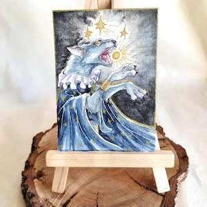 Original ACEO Card &quot;Feast of the Night&quot; Miniature Original Painting Wall Art & Collectibles ACEO Card Size 2.5&quot; x 3.5&quot;