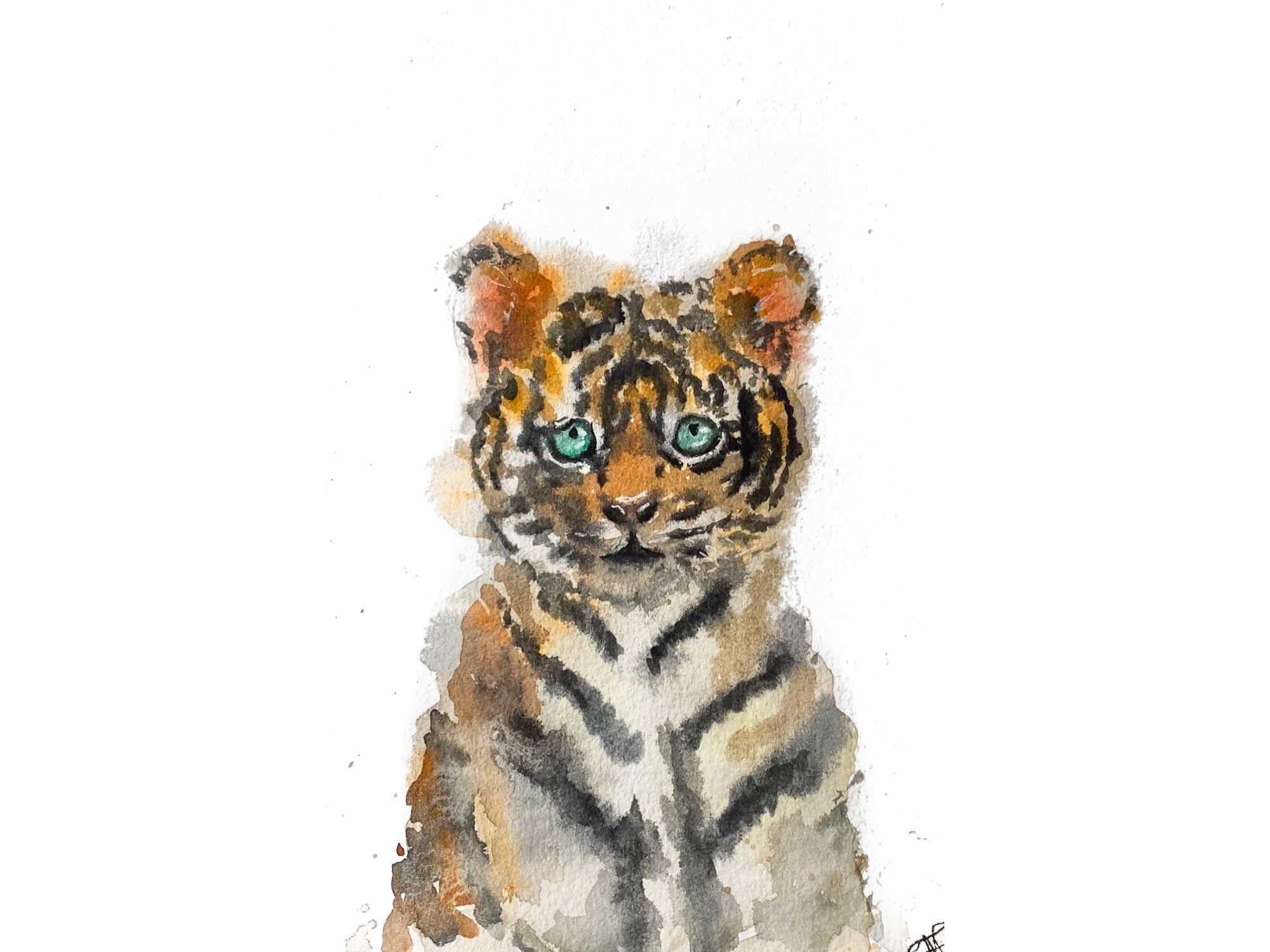 Tiger Painting Original Watercolor Painting Animal Artwork | Etsy