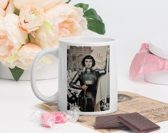 Saint Joan of Arc Coffee Mug, 1903 Art Nouveau Image, Catholic Gift