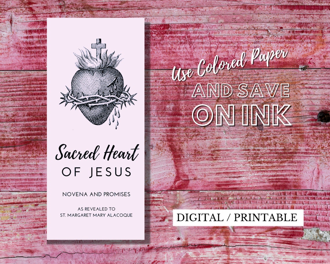 Sacred Heart Novena PRINTABLE DOWNLOAD Printer Friendly Trifold Double ...