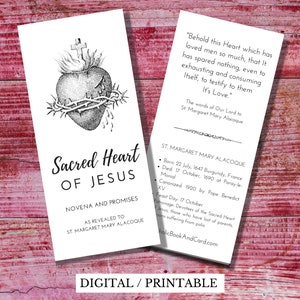 Sacred Heart Novena PRINTABLE DOWNLOAD Printer Friendly Trifold- Double Sided Catholic Printable - Catholic Prayer Pamphlet