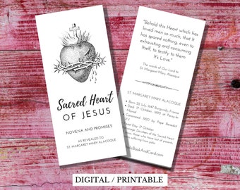 Sacred Heart Novena PRINTABLE DOWNLOAD Printer Friendly Trifold- Double Sided Catholic Printable - Catholic Prayer Pamphlet