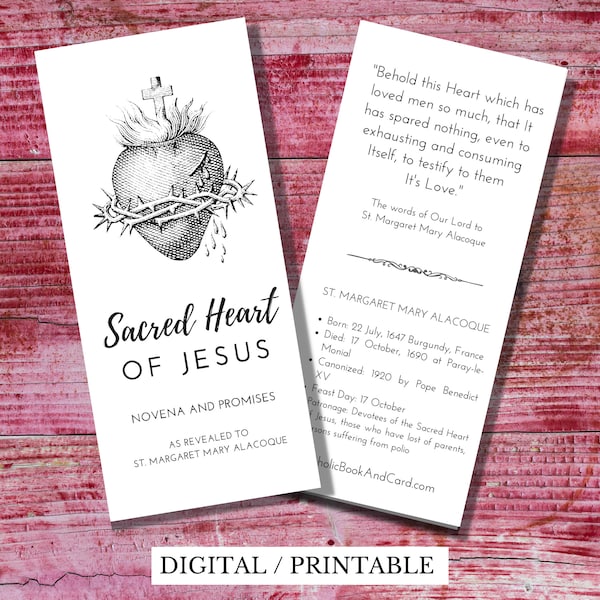 Sacred Heart Novena Gebetspamphlet - katholisch zum ausdrucken (digitaler Download)