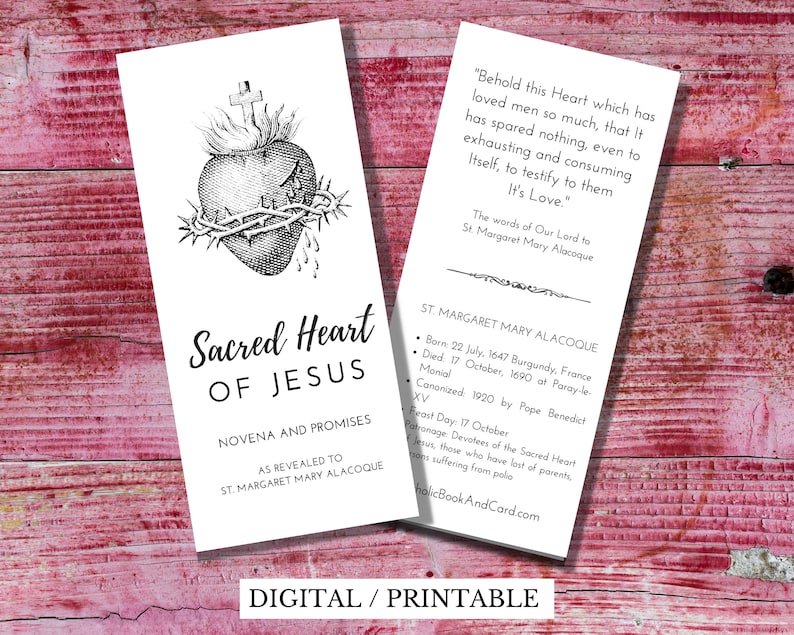 Sacred Heart Novena PRINTABLE DOWNLOAD Printer Friendly Trifold- Double ...