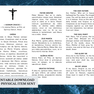 Latin English Rosary PRINTABLE DOWNLOAD Trifold with 3 Mysteries Only Traditional Catholic Rosary Pamphlet image 3