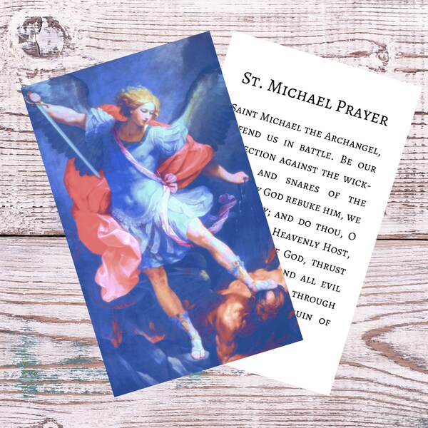 St Michael Printable Prayer Card Etsy
