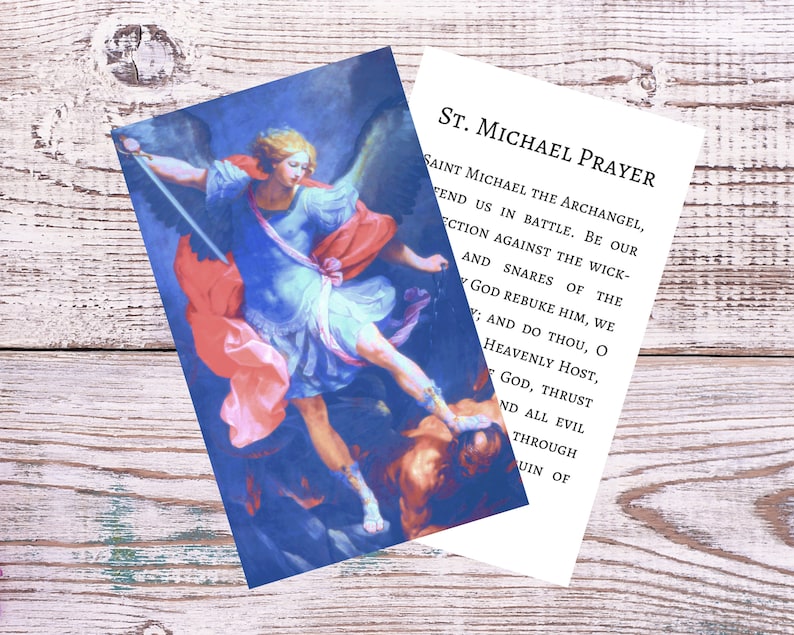 St. Michael the Archangel Printable Prayer Card W/ Catholic - Etsy ...