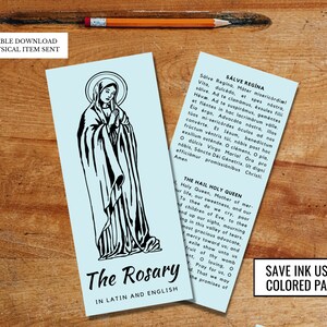 Latin English Rosary PRINTABLE DOWNLOAD Trifold with 3 Mysteries Only Traditional Catholic Rosary Pamphlet image 6