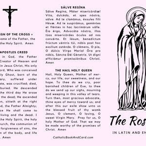 The Rosary in Latin &amp; English Trifold Printable Traditional - Etsy