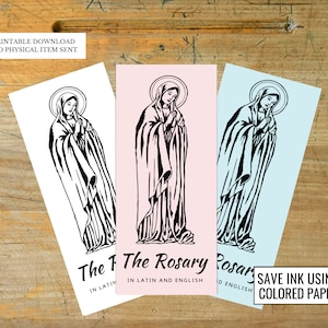 Latin English Rosary PRINTABLE DOWNLOAD Trifold with 3 Mysteries Only Traditional Catholic Rosary Pamphlet image 5