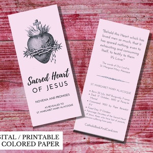 Sacred Heart Novena PRINTABLE DOWNLOAD Printer Friendly Trifold- Double ...