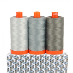 Aurifil - Milan Gray - 3 Large Spools