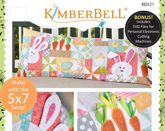 Hoppy Easter Pillows Bench Pillow Machine Embroidery CD Quilt Pattern -From Kimberbell By Christopherson, Kim